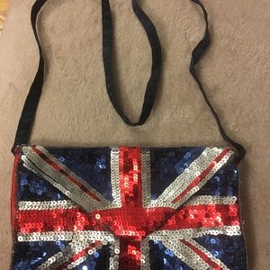 Sequin British flag hand bag